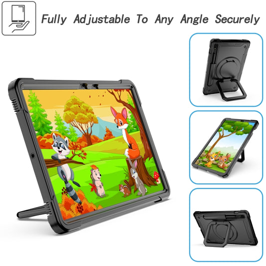 For Samsung Galaxy Tab S7 / S8 Silicone + PC Bracelet Holder Tablet Case(Black) - Galaxy Tab S8 Cases by buy2fix | Online Shopping UK | buy2fix