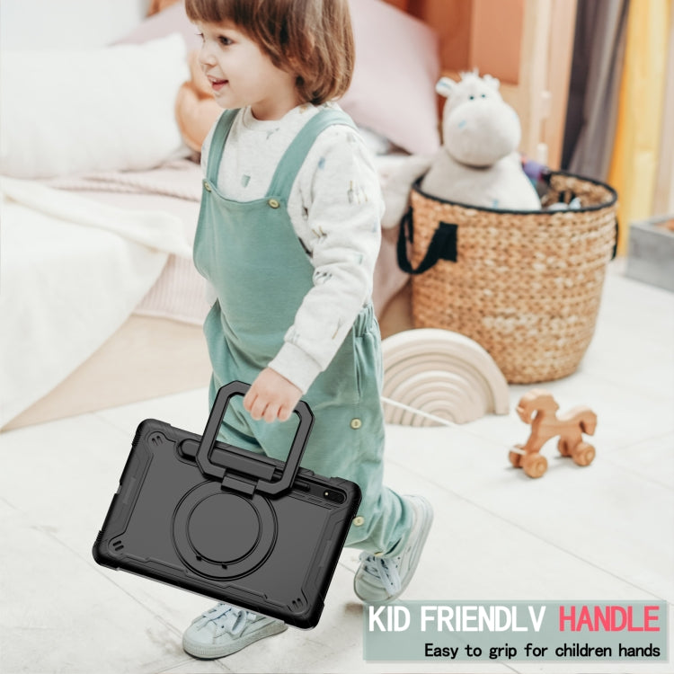 For Samsung Galaxy Tab S7 / S8 Silicone + PC Bracelet Holder Tablet Case(Black) - Galaxy Tab S8 Cases by buy2fix | Online Shopping UK | buy2fix