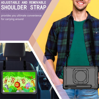 For Samsung Galaxy Tab S7 / S8 Silicone + PC Bracelet Holder Tablet Case(Black) - Galaxy Tab S8 Cases by buy2fix | Online Shopping UK | buy2fix