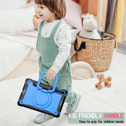 For Samsung Galaxy Tab S7 / S8 Silicone + PC Bracelet Holder Tablet Case(Black + Blue) - Galaxy Tab S8 Cases by buy2fix | Online Shopping UK | buy2fix