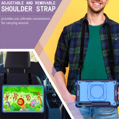 For Samsung Galaxy Tab S7 / S8 Silicone + PC Bracelet Holder Tablet Case(Navy Blue + Blue) - Galaxy Tab S8 Cases by buy2fix | Online Shopping UK | buy2fix