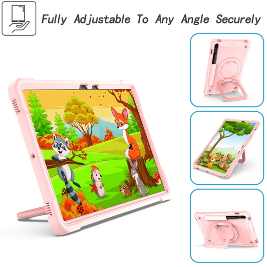 For Samsung Galaxy Tab S7 / S8 Silicone + PC Bracelet Holder Tablet Case(Rose Gold) - Galaxy Tab S8 Cases by buy2fix | Online Shopping UK | buy2fix
