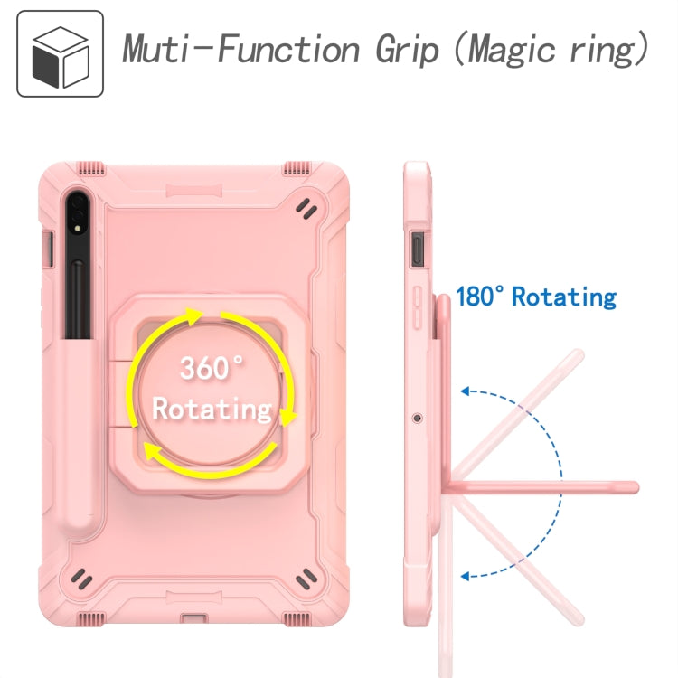 For Samsung Galaxy Tab S7 / S8 Silicone + PC Bracelet Holder Tablet Case(Rose Gold) - Galaxy Tab S8 Cases by buy2fix | Online Shopping UK | buy2fix