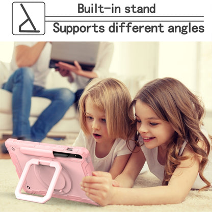 For Samsung Galaxy Tab S7 / S8 Silicone + PC Bracelet Holder Tablet Case(Rose Gold) - Galaxy Tab S8 Cases by buy2fix | Online Shopping UK | buy2fix