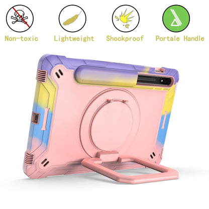 For Samsung Galaxy Tab S7 / S8 Silicone + PC Bracelet Holder Tablet Case(Bright Rose Gold) - Galaxy Tab S8 Cases by buy2fix | Online Shopping UK | buy2fix