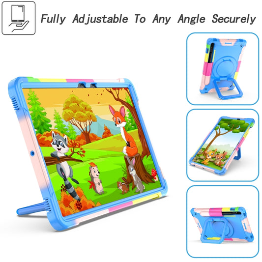 For Samsung Galaxy Tab S7 / S8 Silicone + PC Bracelet Holder Tablet Case(Camouflage + Blue) - Galaxy Tab S8 Cases by buy2fix | Online Shopping UK | buy2fix