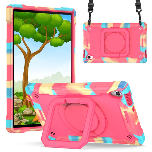For Lenovo Tab M10 HD 2nd Gen Silicone + PC Bracelet Holder Tablet Case(Camouflage + Rose Red) - Lenovo by buy2fix | Online Shopping UK | buy2fix