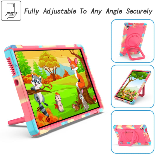 For Lenovo Tab M10 HD 2nd Gen Silicone + PC Bracelet Holder Tablet Case(Camouflage + Rose Red) - Lenovo by buy2fix | Online Shopping UK | buy2fix