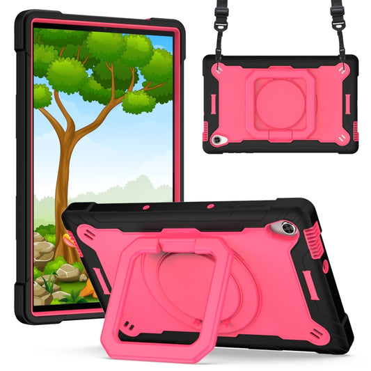 For Lenovo Tab M10 HD 2nd Gen Silicone + PC Bracelet Holder Tablet Case(Black + Rose Red) - Lenovo by buy2fix | Online Shopping UK | buy2fix