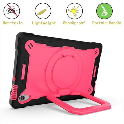 For Lenovo Tab M10 HD 2nd Gen Silicone + PC Bracelet Holder Tablet Case(Black + Rose Red) - Lenovo by buy2fix | Online Shopping UK | buy2fix