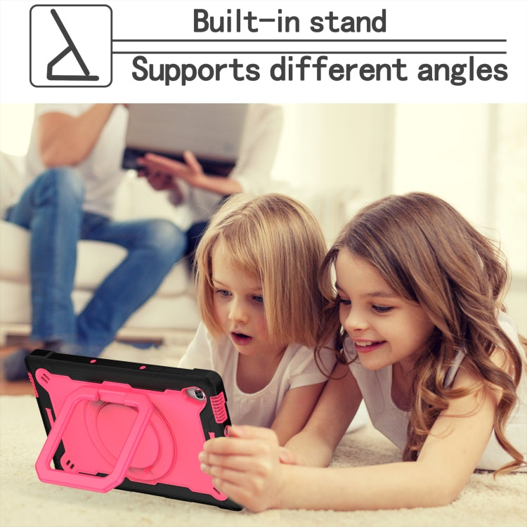 For Lenovo Tab M10 HD 2nd Gen Silicone + PC Bracelet Holder Tablet Case(Black + Rose Red) - Lenovo by buy2fix | Online Shopping UK | buy2fix