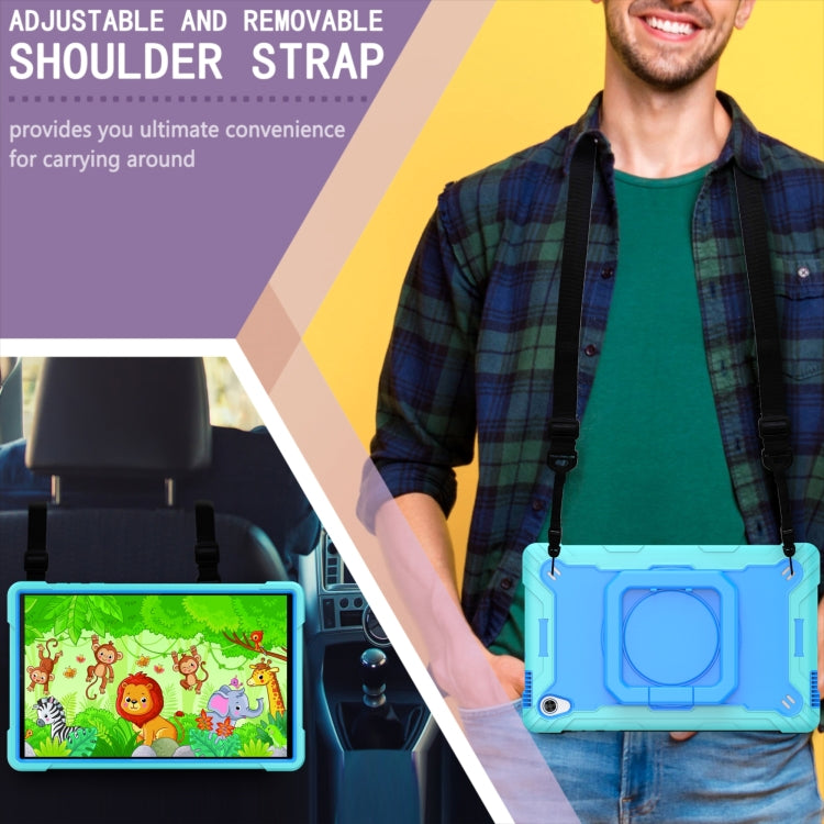 For Lenovo Tab M10 HD 2nd Gen Silicone + PC Bracelet Holder Tablet Case(Mint Green + Blue) - Lenovo by buy2fix | Online Shopping UK | buy2fix
