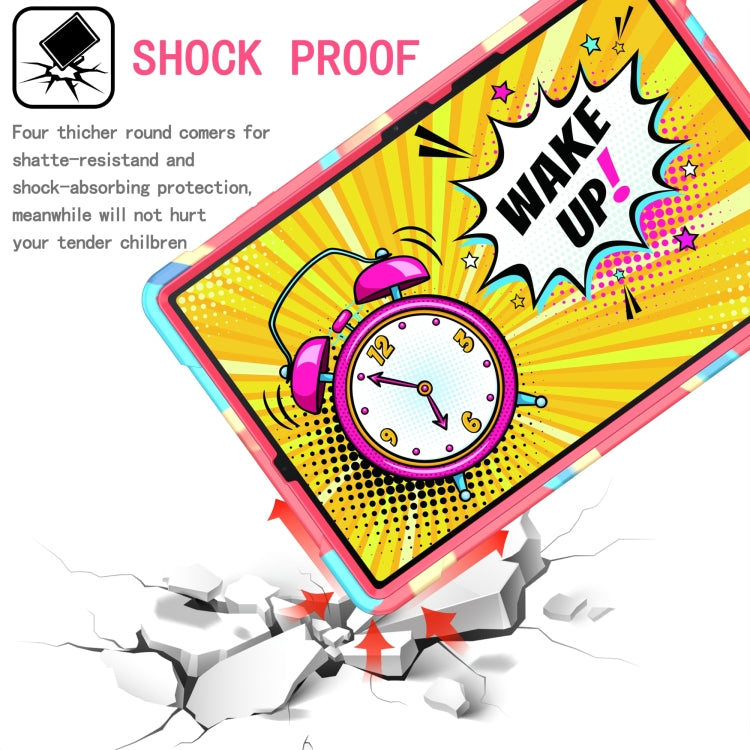 For Samsung Galaxy Tab S7+ / S8+ / S7 FE Silicone + PC Bracelet Holder Tablet Case(Camouflage + Rose Red) - Galaxy Tab S8+ Cases by buy2fix | Online Shopping UK | buy2fix