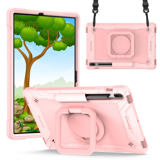 For Samsung Galaxy Tab S7+ / S8+ / S7 FE Silicone + PC Bracelet Holder Tablet Case(Rose Gold) - Galaxy Tab S8+ Cases by buy2fix | Online Shopping UK | buy2fix