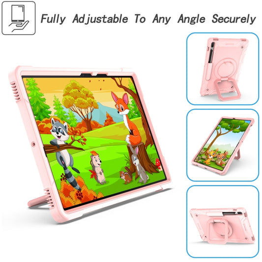 For Samsung Galaxy Tab S7+ / S8+ / S7 FE Silicone + PC Bracelet Holder Tablet Case(Rose Gold) - Galaxy Tab S8+ Cases by buy2fix | Online Shopping UK | buy2fix