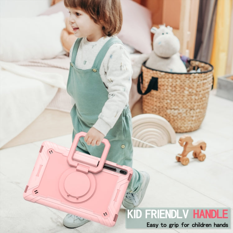 For Samsung Galaxy Tab S7+ / S8+ / S7 FE Silicone + PC Bracelet Holder Tablet Case(Rose Gold) - Galaxy Tab S8+ Cases by buy2fix | Online Shopping UK | buy2fix