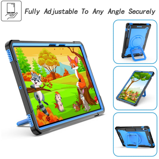 For Samsung Galaxy Tab S7+ / S8+ / S7 FE Silicone + PC Bracelet Holder Tablet Case(Black + Blue) - Galaxy Tab S8+ Cases by buy2fix | Online Shopping UK | buy2fix