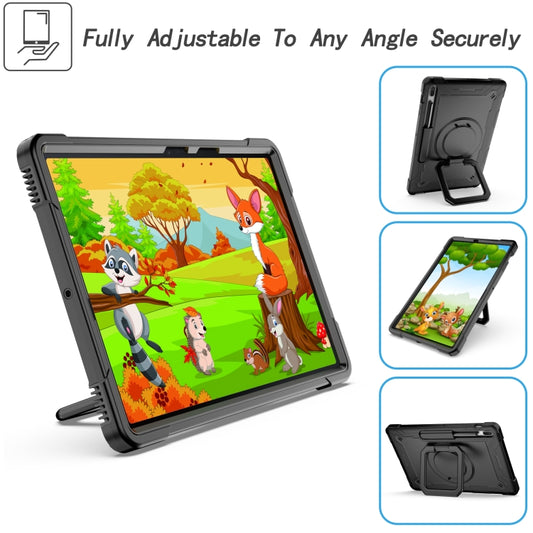 For Samsung Galaxy Tab S7+ / S8+ / S7 FE Silicone + PC Bracelet Holder Tablet Case(Black) - Galaxy Tab S8+ Cases by buy2fix | Online Shopping UK | buy2fix