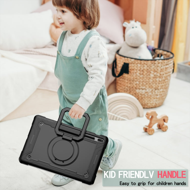 For Samsung Galaxy Tab S7+ / S8+ / S7 FE Silicone + PC Bracelet Holder Tablet Case(Black) - Galaxy Tab S8+ Cases by buy2fix | Online Shopping UK | buy2fix