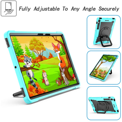 For Samsung Galaxy Tab S7+ / S8+ / S7 FE Silicone + PC Bracelet Holder Tablet Case(Mint Green + Black) - Galaxy Tab S8+ Cases by buy2fix | Online Shopping UK | buy2fix