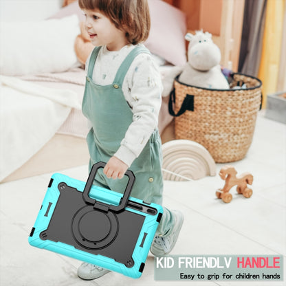 For Samsung Galaxy Tab S7+ / S8+ / S7 FE Silicone + PC Bracelet Holder Tablet Case(Mint Green + Black) - Galaxy Tab S8+ Cases by buy2fix | Online Shopping UK | buy2fix