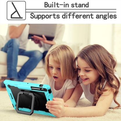 For Samsung Galaxy Tab S7+ / S8+ / S7 FE Silicone + PC Bracelet Holder Tablet Case(Mint Green + Black) - Galaxy Tab S8+ Cases by buy2fix | Online Shopping UK | buy2fix