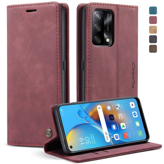 CaseMe 013 Multifunctional Horizontal Flip Leather Phone Case For OPPO F19/F19S/A74 4G/A95 4G/Reno6 Lite 4G Global(Wine Red) - OPPO Cases by CaseMe | Online Shopping UK | buy2fix