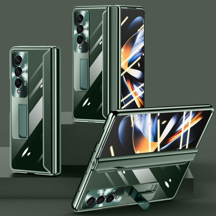 For Samsung Galaxy Z Fold4 Full Body Electroplating Hinge Phone Case(Green) - Galaxy Z Fold4 5G Cases by buy2fix | Online Shopping UK | buy2fix