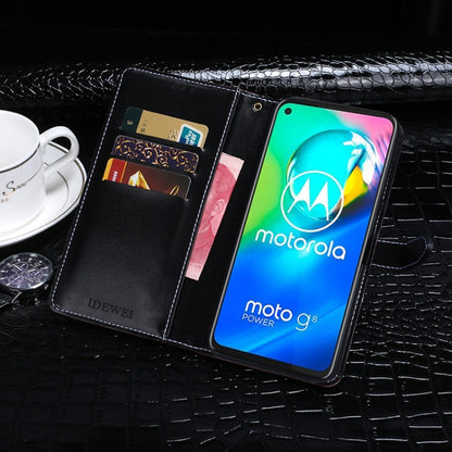 For Motorola Moto G8 Power idewei Crocodile Texture Horizontal Flip Leather Case with Holder & Card Slots & Wallet(Dark Blue) - Motorola Cases by idewei | Online Shopping UK | buy2fix