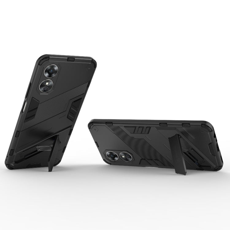 For OPPO A17 4G Global Punk Armor 2 in 1 PC + TPU Shockproof Phone Case with Holder(Black) by buy2fix