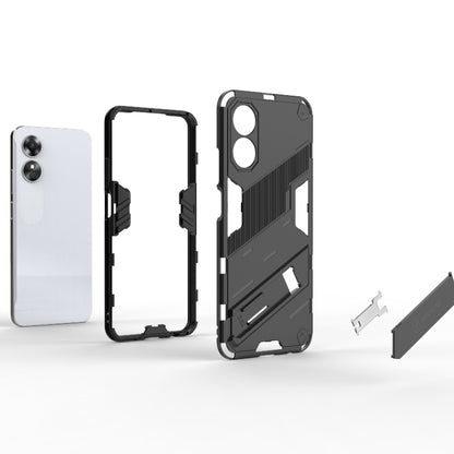 For OPPO A17 4G Global Punk Armor 2 in 1 PC + TPU Shockproof Phone Case with Holder(Black) by buy2fix