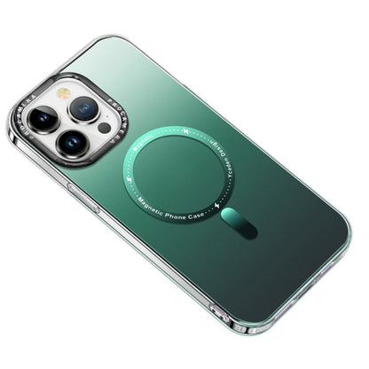 For iPhone 12 / 12 Pro MagSafe Gradient Phone Case(Dark Green) by buy2fix