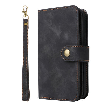 For iPhone SE 2022 / SE 2020 / 8 / 7 Multifunctional Card Slot Zipper Wallet Leather Phone Case(Black) - iPhone SE 2022 / 2020 / 8 / 7 Cases by buy2fix | Online Shopping UK | buy2fix