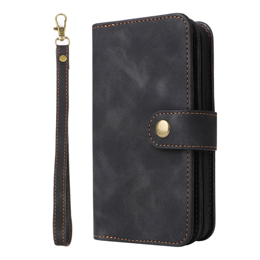 For iPhone SE 2022 / SE 2020 / 8 / 7 Multifunctional Card Slot Zipper Wallet Leather Phone Case(Black) - iPhone SE 2022 / 2020 / 8 / 7 Cases by buy2fix | Online Shopping UK | buy2fix
