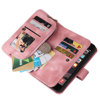 For iPhone SE 2022 / SE 2020 / 8 / 7 Multifunctional Card Slot Zipper Wallet Leather Phone Case(Rose Gold) - iPhone SE 2022 / 2020 / 8 / 7 Cases by buy2fix | Online Shopping UK | buy2fix