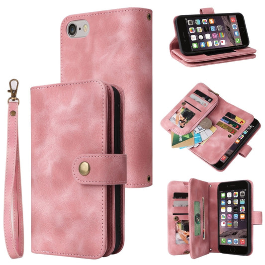 For iPhone 6s / 6 Multifunctional Card Slot Zipper Wallet Leather Phone Case(Rose Gold) - More iPhone Cases by buy2fix | Online Shopping UK | buy2fix