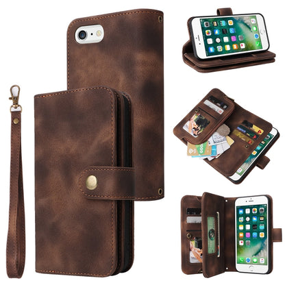 For iPhone 6s Plus / 6 Plus Multifunctional Card Slot Zipper Wallet Leather Phone Case(Brown) - More iPhone Cases by buy2fix | Online Shopping UK | buy2fix