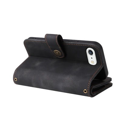 For iPhone 8 Plus / 7 Plus Multifunctional Card Slot Zipper Wallet Leather Phone Case(Black) - More iPhone Cases by buy2fix | Online Shopping UK | buy2fix