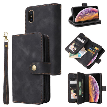 For iPhone XS Max Multifunctional Card Slot Zipper Wallet Leather Phone Case(Black) - More iPhone Cases by buy2fix | Online Shopping UK | buy2fix