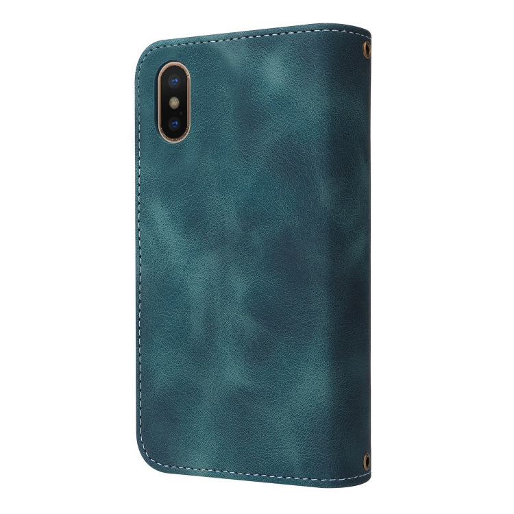 For iPhone XS Max Multifunctional Card Slot Zipper Wallet Leather Phone Case(Blue) - More iPhone Cases by buy2fix | Online Shopping UK | buy2fix