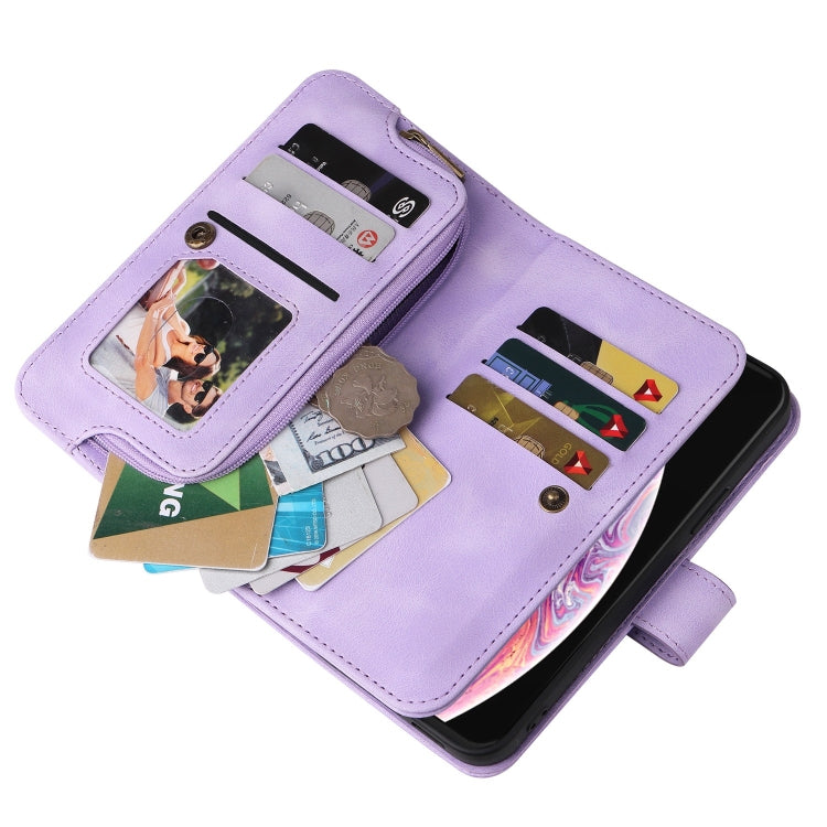 For iPhone XR Multifunctional Card Slot Zipper Wallet Leather Phone Case(Purple) - More iPhone Cases by buy2fix | Online Shopping UK | buy2fix