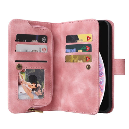 For iPhone XR Multifunctional Card Slot Zipper Wallet Leather Phone Case(Rose Gold) - More iPhone Cases by buy2fix | Online Shopping UK | buy2fix