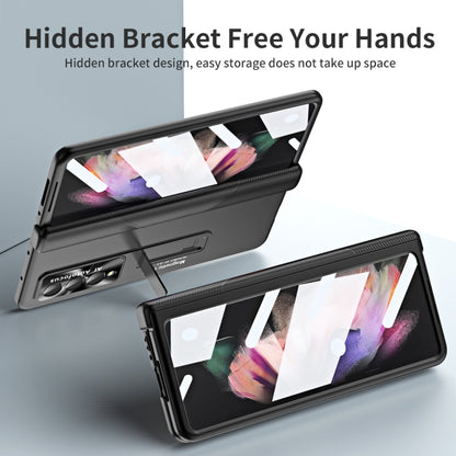 For Samsung Galaxy Z Fold3 5G Electroplating Corrugated Hinge Folding Phone Case(Black) - Galaxy Phone Cases by buy2fix | Online Shopping UK | buy2fix