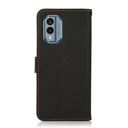 For Nokia X30 5G KHAZNEH Custer Genuine Leather RFID Phone Case(Black) - Nokia Cases by buy2fix | Online Shopping UK | buy2fix