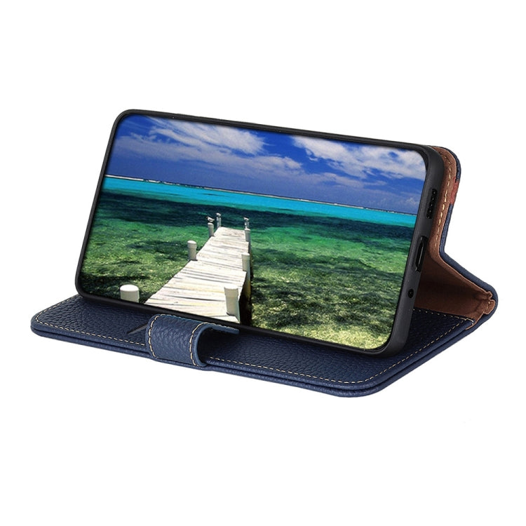 For Nokia X30 5G KHAZNEH Litchi Genuine Leather Phone Case(Blue) - Nokia Cases by buy2fix | Online Shopping UK | buy2fix