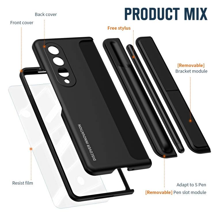 For Samsung Galaxy Z Fold4 2 in 1 Detachable PC Folding Phone Case with Holder & Pen Slot(Black) - Galaxy Z Fold4 5G Cases by buy2fix | Online Shopping UK | buy2fix