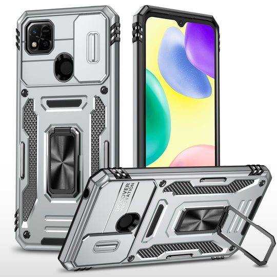 For Xiaomi Redmi 10C Armor PC + TPU Camera Shield Phone Case(Grey)
