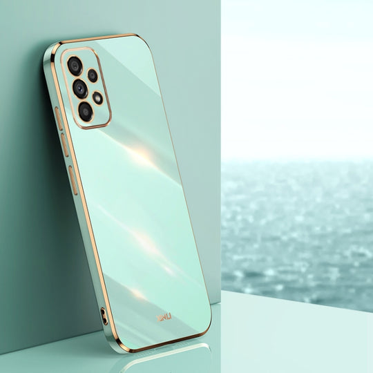 For Samsung Galaxy A33 5G XINLI Straight Edge 6D Electroplate TPU Phone Case(Mint Green)