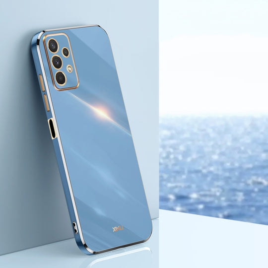 For Samsung Galaxy A32 5G XINLI Straight Edge 6D Electroplate TPU Phone Case(Celestial Blue)