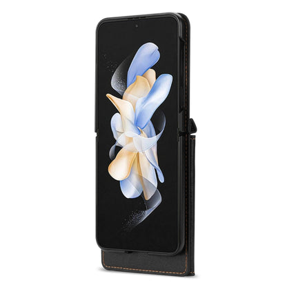 For Samsung Galaxy Z Flip3 5G N.BEKUS Side Zipper Folding Phone Leather Case(Black) - Galaxy Phone Cases by N.BEKUS | Online Shopping UK | buy2fix